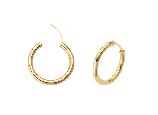 Golden hoop earrings