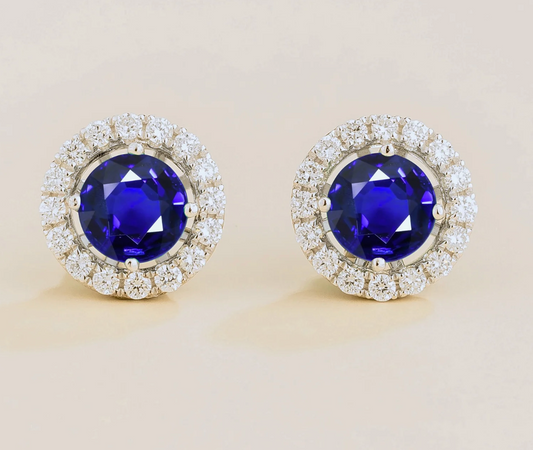 Sapphire diamond earring