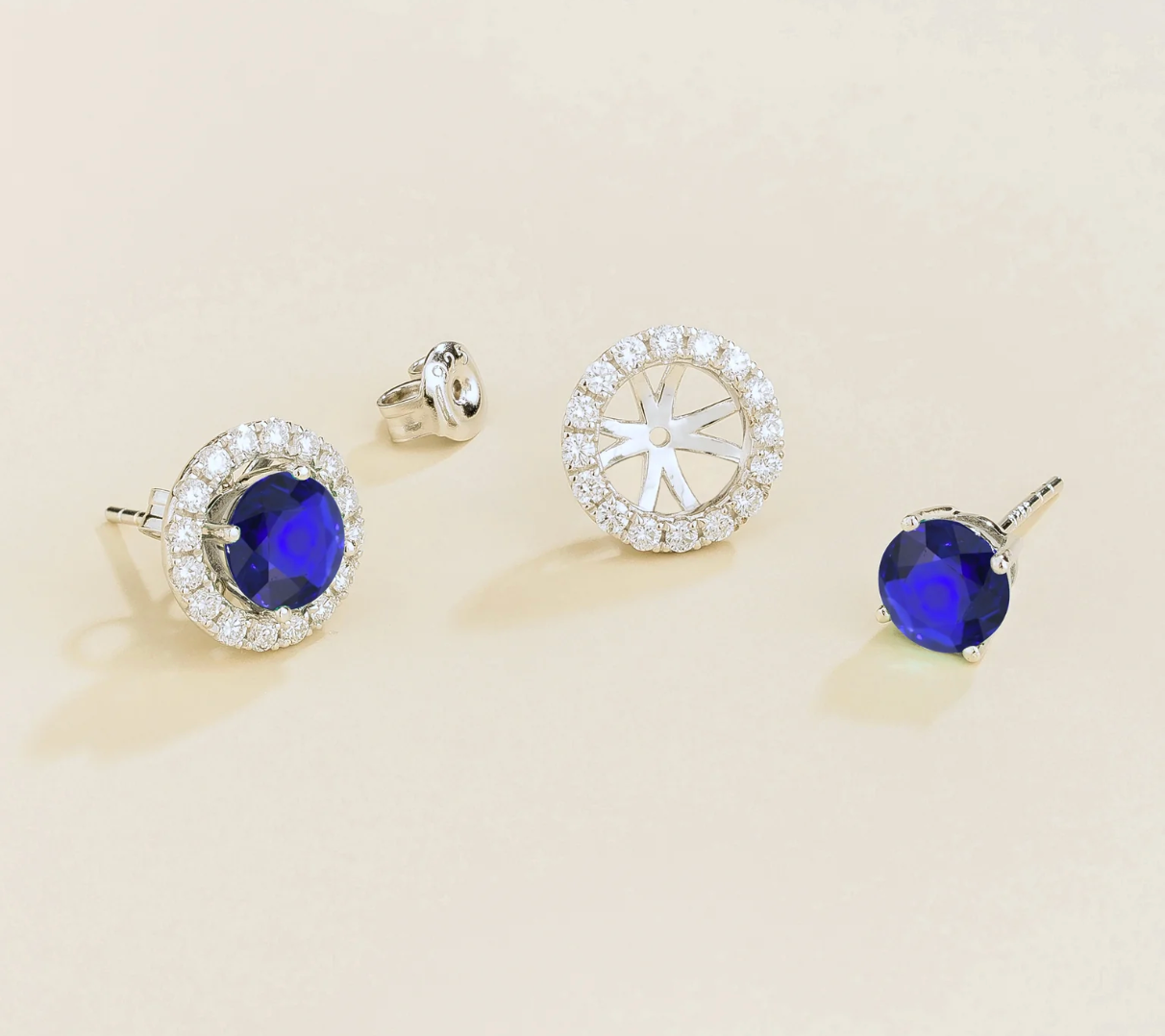 Sapphire diamond earring